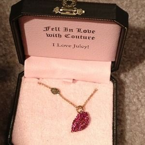 Juicy Couture Rhinestone Lips Necklace