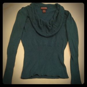 Cozy teal cowl neck sweater