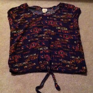 Aztec crop top with tie in front