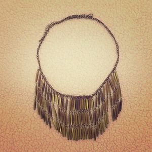 Tribal inspired fringe necklace