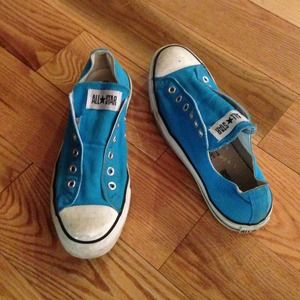 Blue no need lace converse