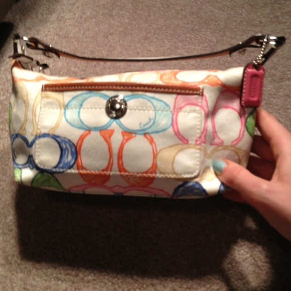 Coach Bags White Multi Color Coach Purse And Wallet Poshmark
