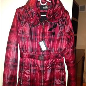Moschino Red Checkered Coat