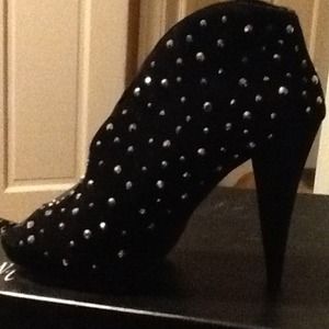 Black studded booties