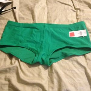 Green boyshort swim bottoms