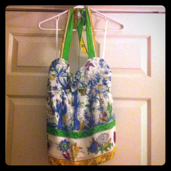 Anthropologie floral halter top