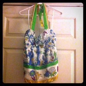 Anthropologie floral halter top