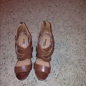 Brown Leather Wedges