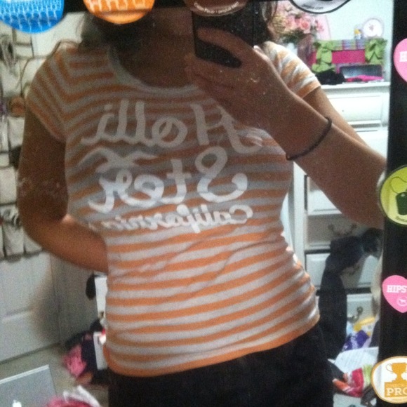 Hollister orange striped shirt - Picture 2 of 2