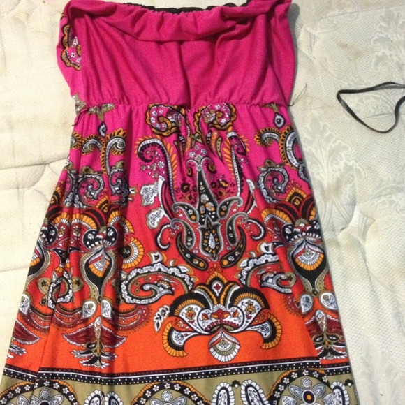 Pink paisley print dress worn once