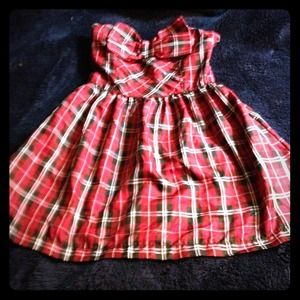 Plaid strapless dress