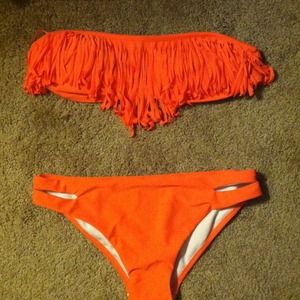 fringe bandeau bathing suit