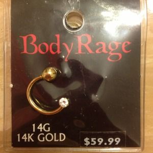 14K gold belly button ring