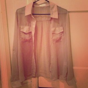 Loose flowy nude blouse