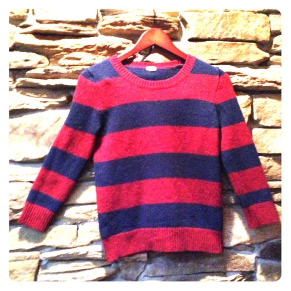 Small red and navy blue sweater from j crew! - Picture 1 of 2