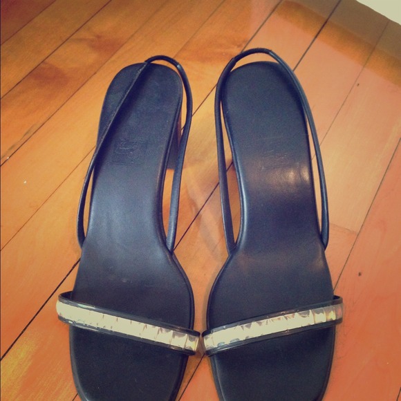 Funky black and silver heels