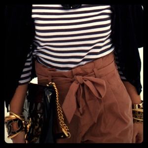 H&M Divided S Paperbag Shorts High Waist Tie Belt