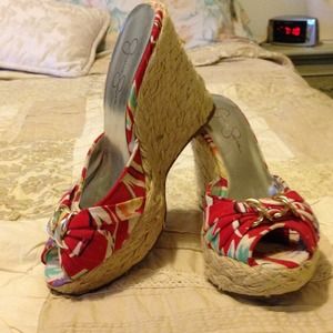 Jessica Simpson multicolor wedges