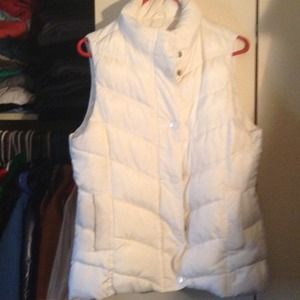 Women white goose down vest