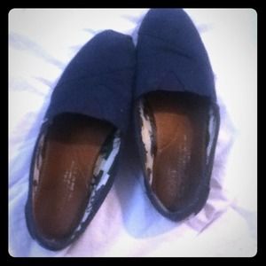 Navy Blue Toms. Size 6/6.5