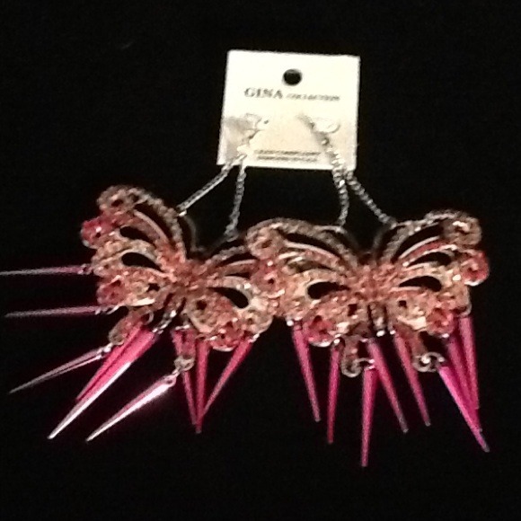 Pink madras earrings