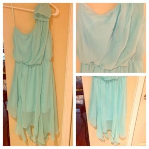 One shoulder sheer "goddess" dress