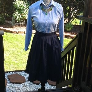 Navy High-waisted Skirt