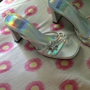 Silver Flower Dress Heels