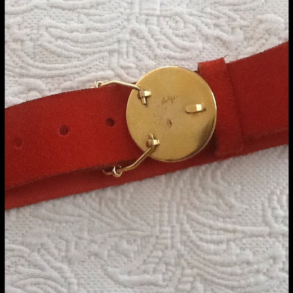 Attractive and Adjustable deep orange suede belt - Picture 2 of 3