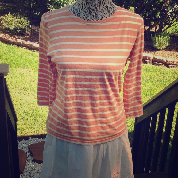 Saint James Coral Striped Tee