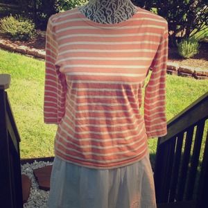 Saint James Coral Striped Tee
