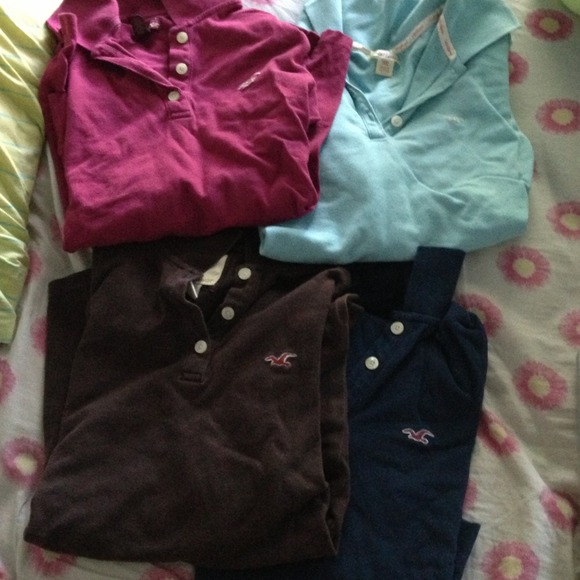 Lot of 4 Hollister 3/4 sleeve Shirts Size Medium