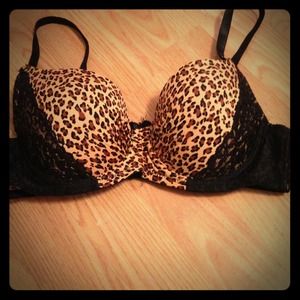 Cheetah lace bra
