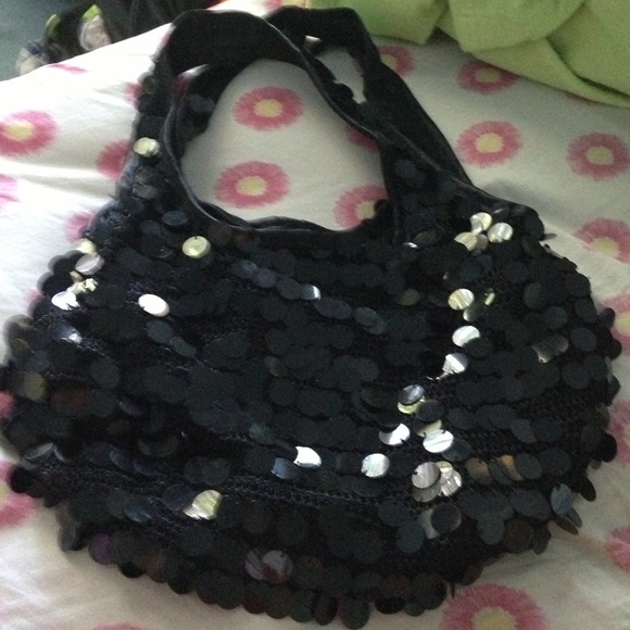 Sequin Black Purse