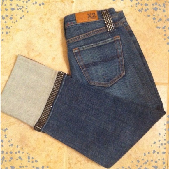 SOLD IN BUNDLE💥Express X2 Embellished Capri Denim - Picture 4 of 4