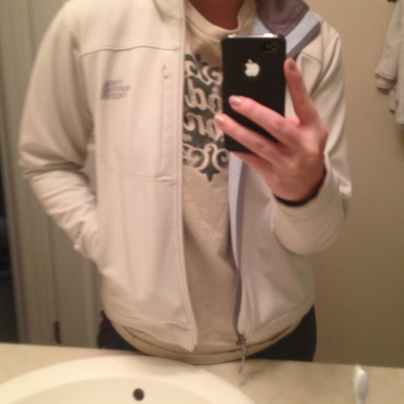 White north face snow gear jacket