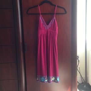V cut maroon dress