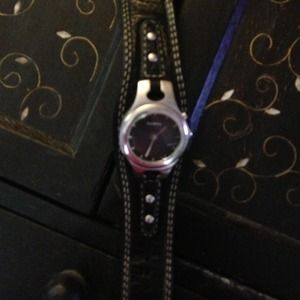 Black fossil watch