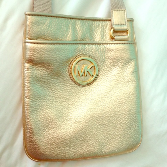 Michael Kors soft leather cross body in gold