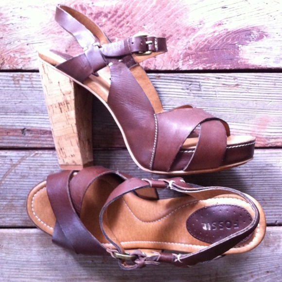 Fossil Brown Leather Heels