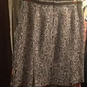 Ann Taylor navy tweed pencil skirt - 8 petite
