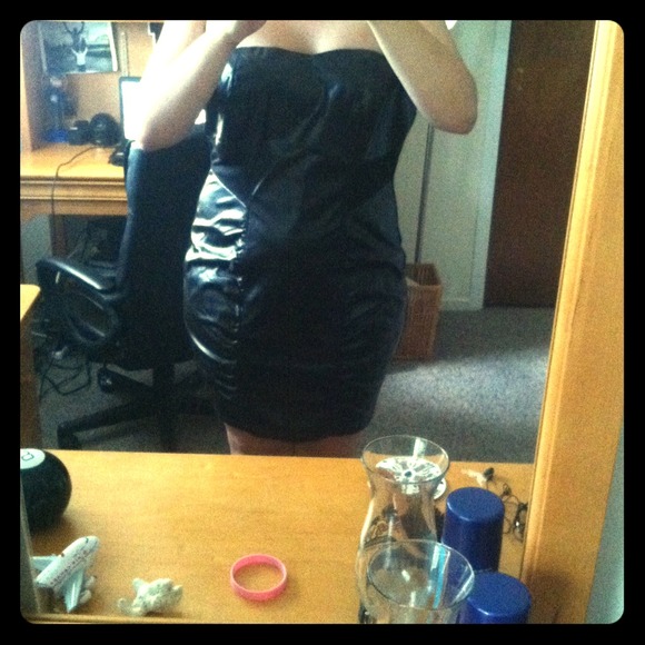 Black Leather Dress - Picture 1 of 2