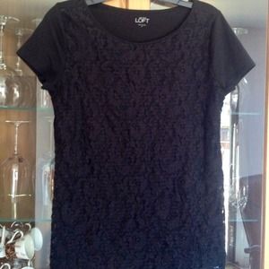 LOFT Black Lace Shirt w/ built in Cami.