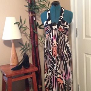 Donna Morgan halter maxi dress