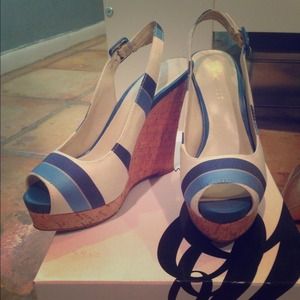 Nine West Striped Wedges