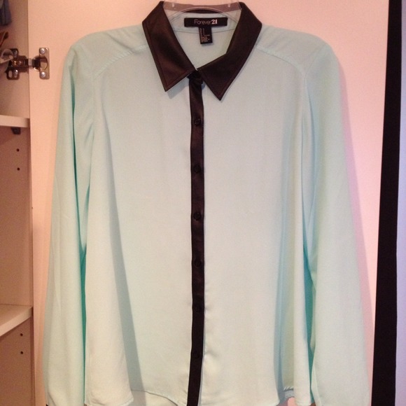 F21 Minty Green Button Up Shirt