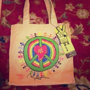 NWT Canvas tote with artwork by Lucy Liu.