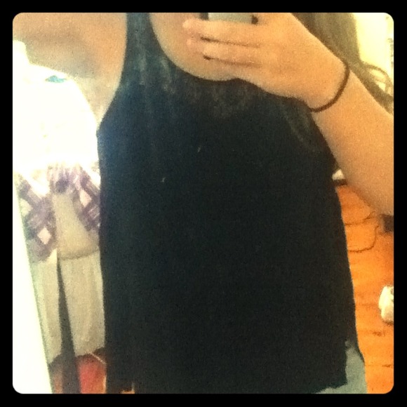 Black crochet top