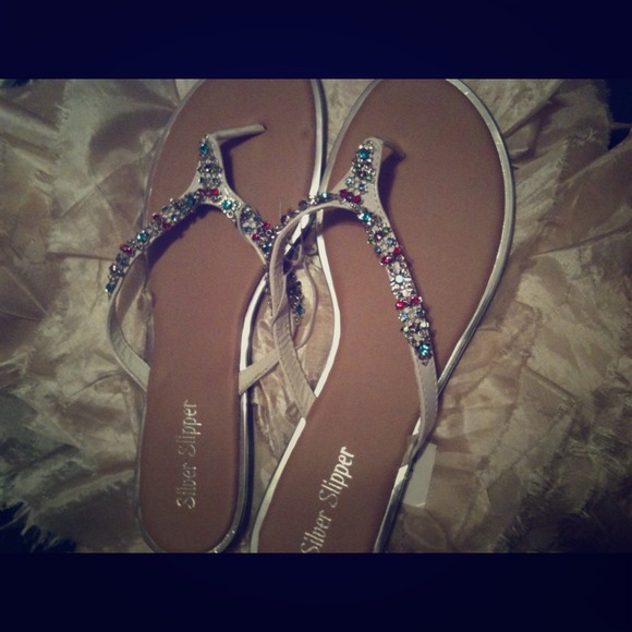 Rhinestone flip flops