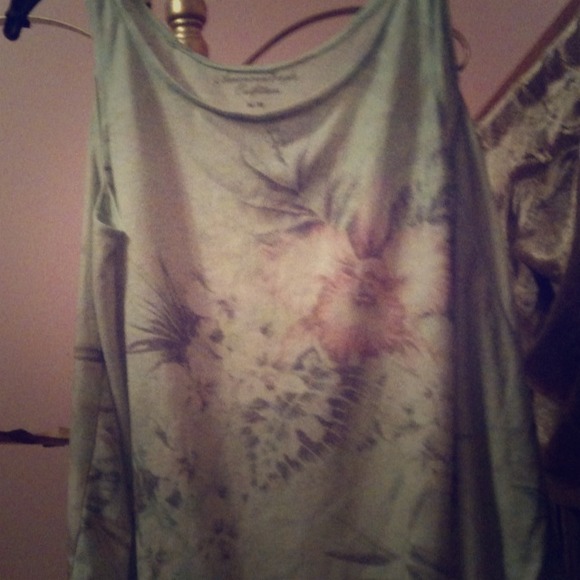 Mint green floral print tank